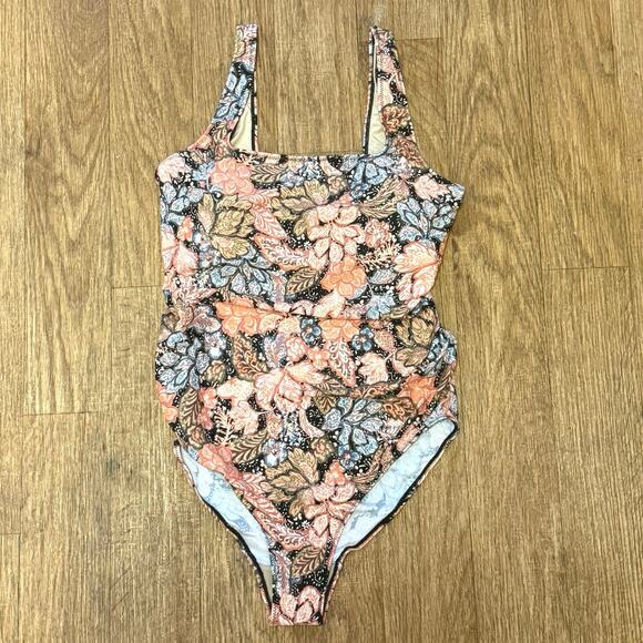 A Pea in the Pod Maternity Floral One-Piece Square Neckline Swimsuit Size Medium - Picture 2 of 12